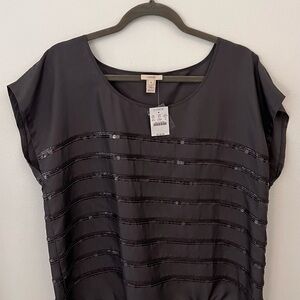 J. Crew Gray Silk Blouse